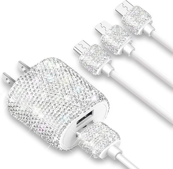 Bling Phone Charger,USB Charger Block,2-Port Plug Adapter,USB Wall Charger - Image 8