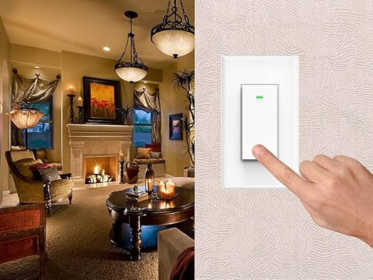 Smart Light Switch, Compatible with Alexa, Google Home No Hub Required, Smart Home WiFi Wireless Fit for 1/2/3/4 Gang Switch Box, Neutral Wire Need Micmi MK36, Smart Light Switch