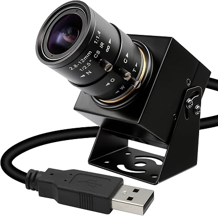 640fps USB Camera Ultra High Speed Monochrome Global Shutter, 120fps/210fps/420fps Webcam,2.8-12mm 4X Manual Zoom Lens, Plug&Play for Raspberry Pi Laptop Industrial Motion Capture Golf Swing