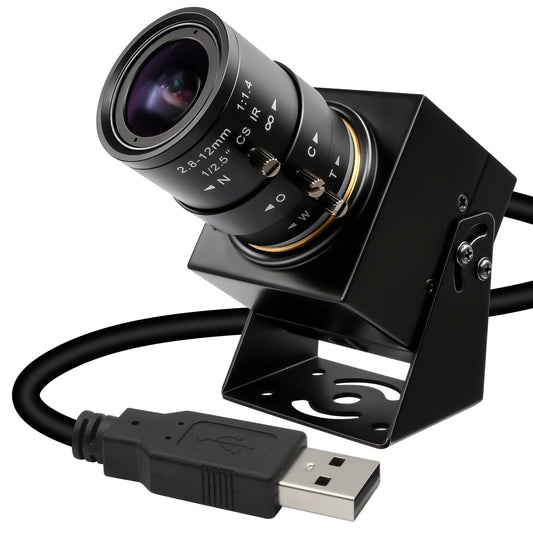 640fps USB Camera Ultra High Speed Monochrome Global Shutter, 120fps/210fps/420fps Webcam,2.8-12mm 4X Manual Zoom Lens, Plug&Play for Raspberry Pi Laptop Industrial Motion Capture Golf Swing