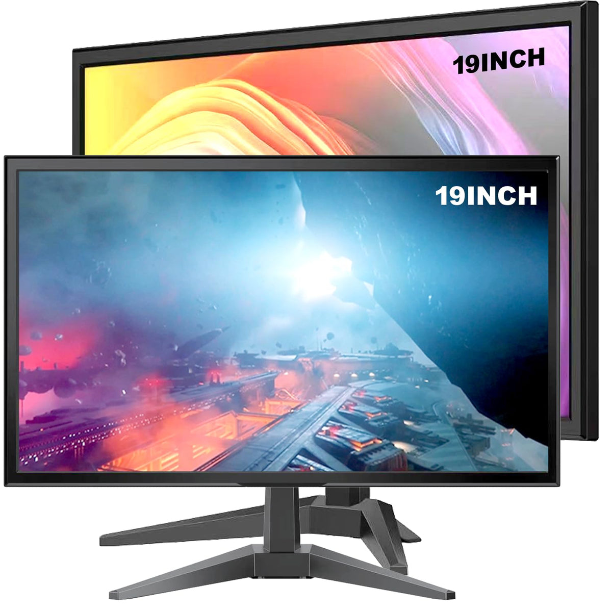 19-inch Full HD 75Hz Small Thin Monitor 2PACKS for laptops, Computers and desktops, HD+ 1440 x 900p, Anti-Glare, LED Display, VGA/HDMI Connection