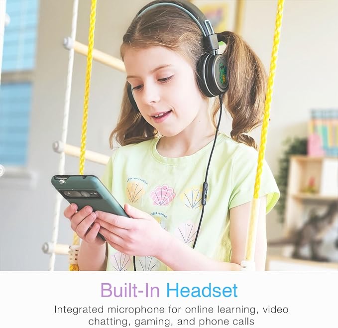 MEE audio KidJamz KJ55 Wired Children’s Headphones with 3.5mm Plug (Black, AUX Standard)