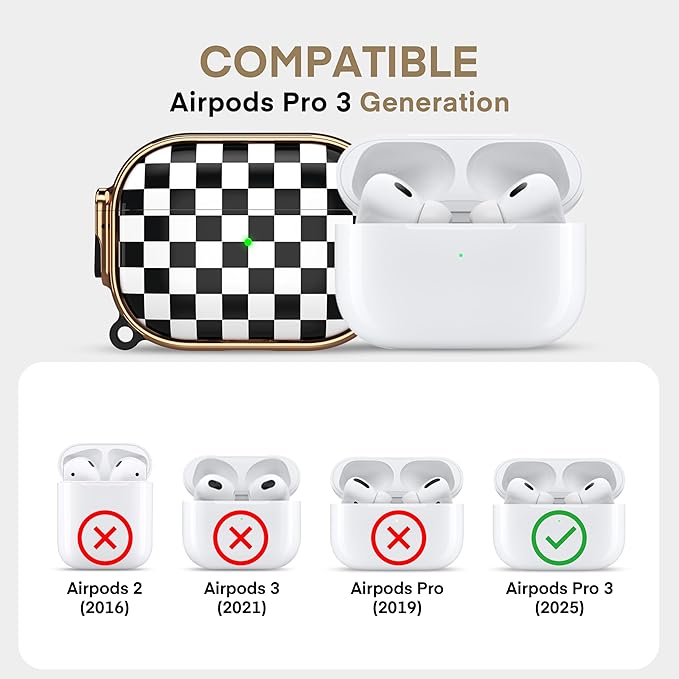 Maxjoy for AirPods Pro 3rd Generation Case with Lock, Cute AirPods Pro 3 Case Locking Protective Hard AirPod Pro 3 Cover for Women Men with Keychain for Airpod Pro 3rd Gen Cover 2025