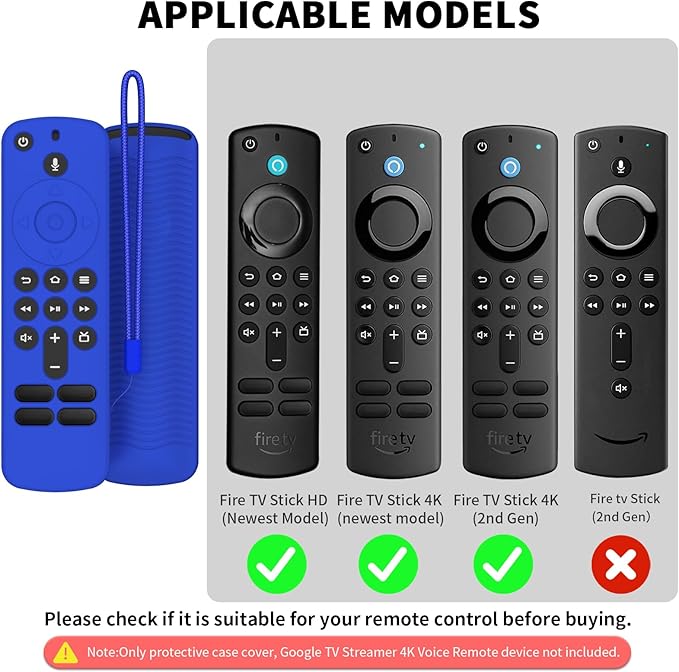 3 Pack Silicone Remote Cover for Alexa Voice Remote,Remote Case for Fire TV Remote with Lanyard,Anti Slip Scratch Shockproof Remote Protective Cover Compatible with Fire TV Stick HD 4K (new) (2nd Gen)