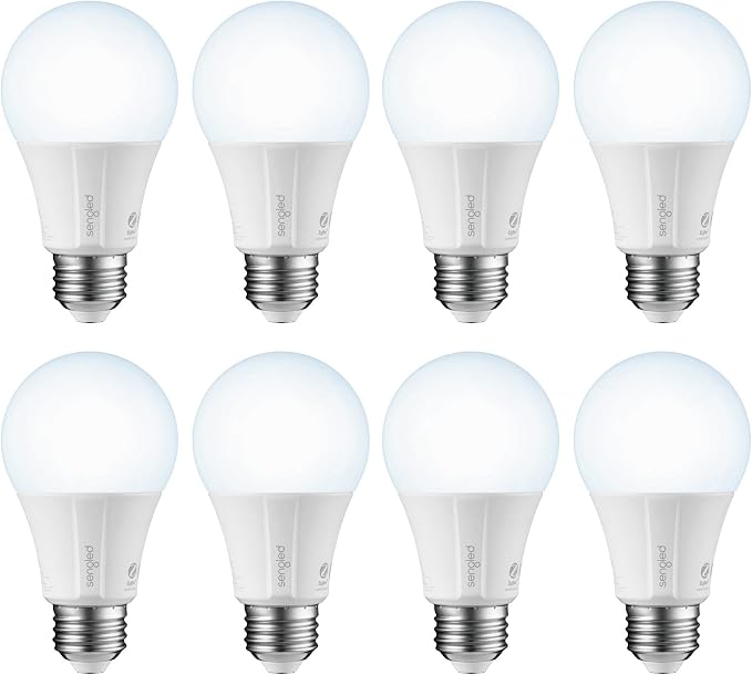 Sengled Zigbee Smart Light Bulbs, Smart Hub Required, Works with SmartThings and Echo with built-in Hub, Voice Control with Alexa and Google Home, Daylight 60W Equivalent A19 Alexa Light Bulb, 8 Pack