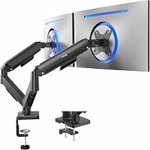 VIVO Dual Monitor Stand, Fully Adjustable Arms for 17 to 32 inch Screens, Mechanical Articulating Desk Mount, Gaming and Office Setups, VESA 75x75, 100x100, Max 19.8 lbs, Classic, Black, STAND-V002O - Image 1