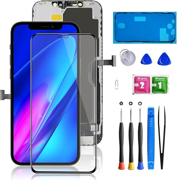 for iPhone 12 Pro Max Screen Replacement 6.7 Inch, Diykitpl 3D Touch LCD Digitizer Screen for A2342, A2412, A2411, A2410 with Repair Tools Kit+Screen Protector+Waterproof Seal