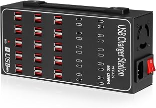 250W USB~c Charging Station, 50 Port (30 USB A & 20 USB~C Port) USB~C Charger Block, Fast Charging Station for Multiple Devices, Desktop USB Charger Compatible for iPhone, iPad, Tablets