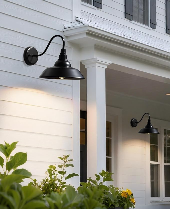 gooseneck barn Light Outdoor Farmhouse Black for Patio Porch Garden