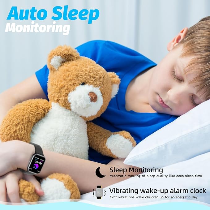 Kids Smart Watch Girls Boys, Fitness Tracker for Kids, 1.5 Inch DIY Dial, 19 Sport Modes, Sleep Monitor, Pedometers, Heart Rate, IP68 Waterproof, Great Gift for Boys Girls Teens 6-14