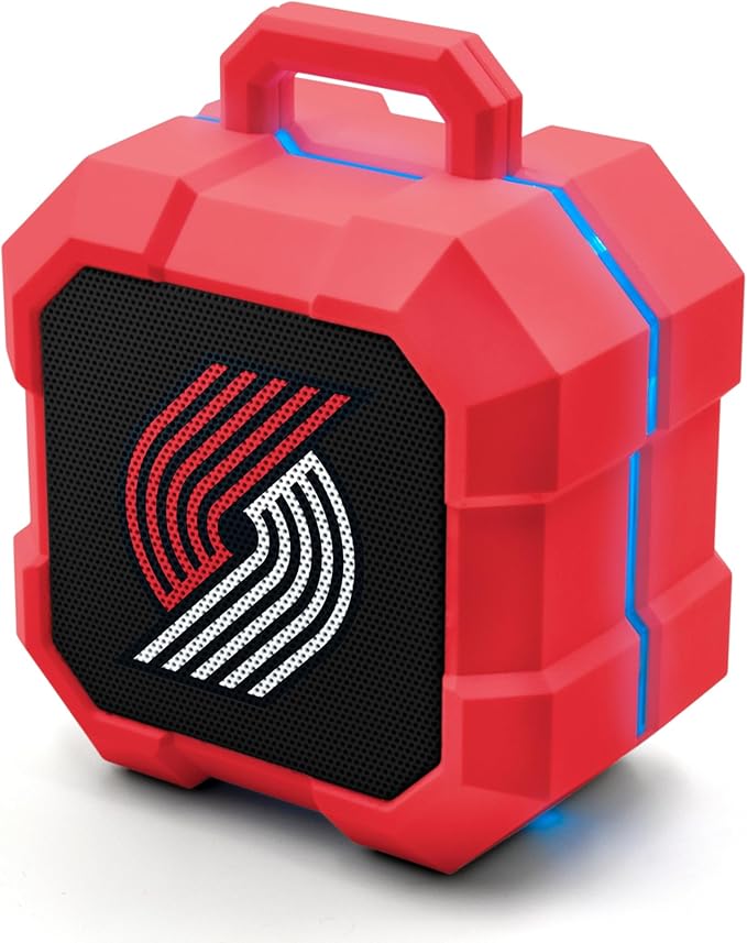 SOAR NBA Shockbox LED Wireless Bluetooth Speaker - Water Resistant IPX4, 5.0 Bluetooth with Over 5 Hours of Play Time - Small Portable Speaker - Officially Licensed NBA, Perfect Home & Outdoor Speaker