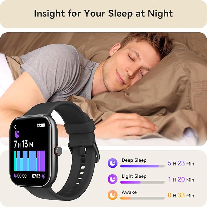 Smart Watch for Women Men, Smartwatch for iPhone & Android Bluetooth (Answer/Call) Built-in Alexa, 1.91" HD Fitness Tracker with 105+ Sport Modes, IP68 Waterproof, Sleep/Heart Rate/SpO2/Stress Monitor