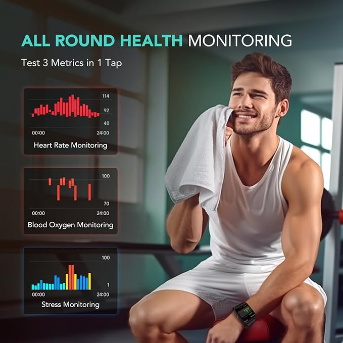 SKG Smart Watch for Men Women (Answer/Make Call), Alexa Built-in, Extra Black Band, 100+ Sports 1.8" Fitness Tracker with Heart Rate SpO2 Monitor, IP68 Smartwatch for Android iPhone, V7 Cyber Black