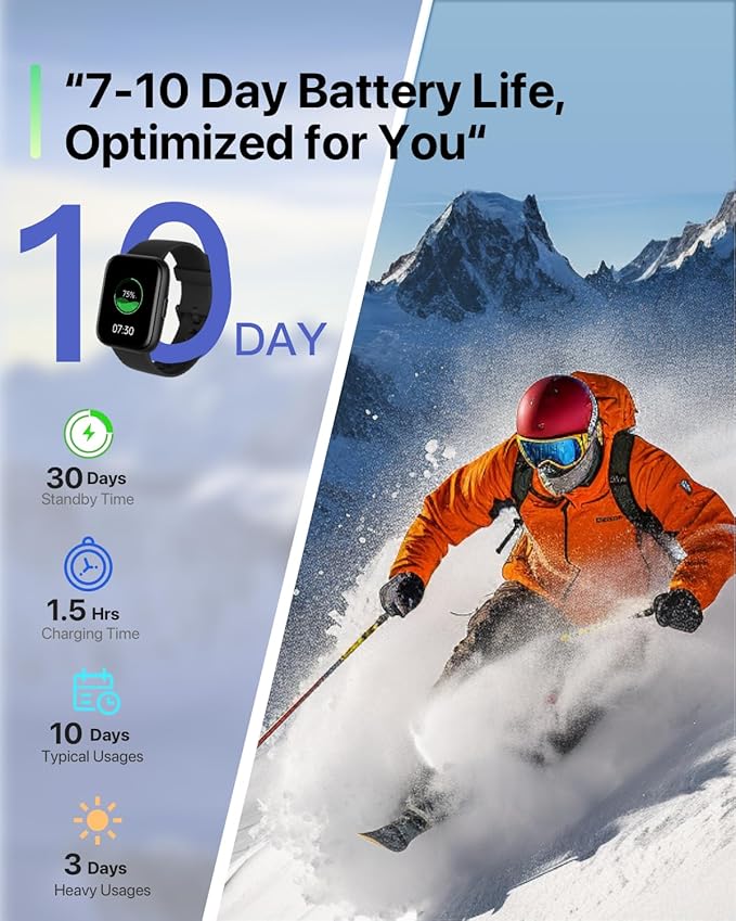 Smart Watch with Voice Assistant, 1.83" HD Touchscreen Fitness Tracker with Bluetooth Calling, 120+ Sports Modes, Heart Rate/Sleep Monitor, IP68 Waterproof Smartwatch for Android iOS, for Men Women