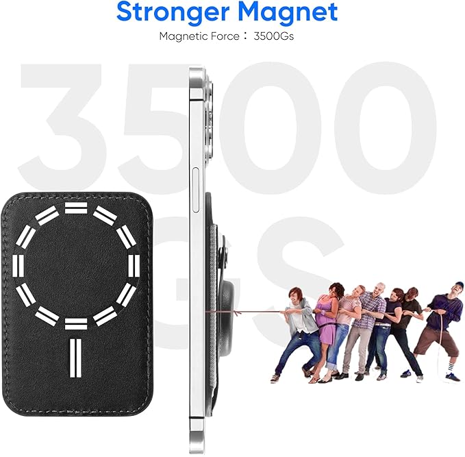 ExtreLife For Magsafe Wallet with Airtag Holder, 6-Card Holder, Stronger Magnetic Card Holder for iPhone 17/16/15, iPhone 14/13/12 Series, Mag Safe Wallet, RFID Blocking, Not included Airtag, Black