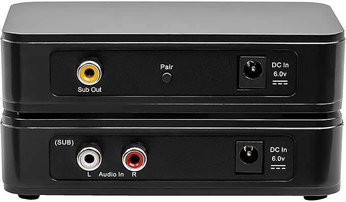 OSD Audio Wireless 5.8G Subwoofer Transmitter/Receiver Kit Dual Source, Diversity Antennas and Brackets Nero WSA