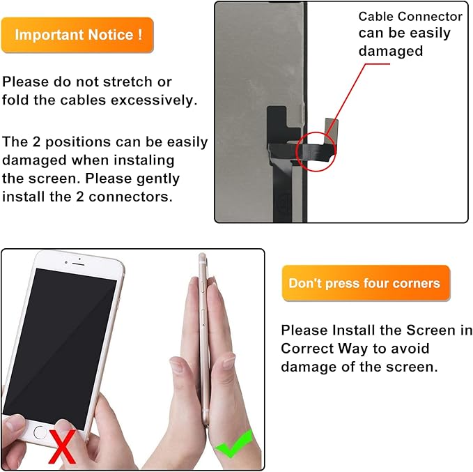 LL TRADER Screen Replacement for iPhone 16 6.1" LCD Retina FHD Display COF Touch Screen Digitizer with Repair Tool Kits, Waterproof Tape, Screen Protector