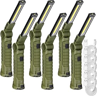 Rossesay 6 Pack Rechargeable LED Work Light 5 Modes Magnetic Flashlight