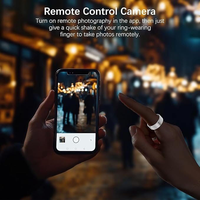 Ring Health Tracker for Women Men, Fit Ring with Heart Rate, Blood Oxygen, Sleep Monitor, Calories, Step Counter, IP68 Waterproof Smart Ring for iPhone & Android, No Subscription Fee (Silver, 10#)