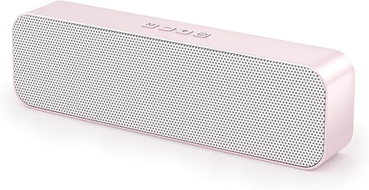 Computer Speaker for Desktop,Rechargeable PC Speaker,Small Computer Soundbar with Stereo & Bass,3.5mm Aux-in,Bluetooth,TF Port,Loud Volume for Web Conferences,Teacher,Music (Pink)