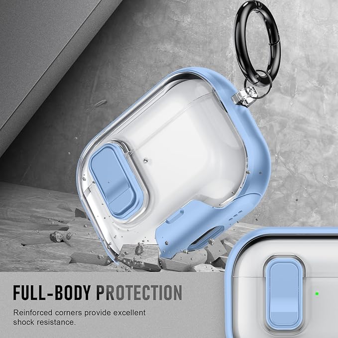 for AirPods Pro 3 Case (2025) with Phone Stand & Cleaner Kit, Cute Soft Silicone Cover for AirPods Pro 3rd Genera case with Keychain for Women Men with Keychain for Airpod Pro case(2025) Light Blue