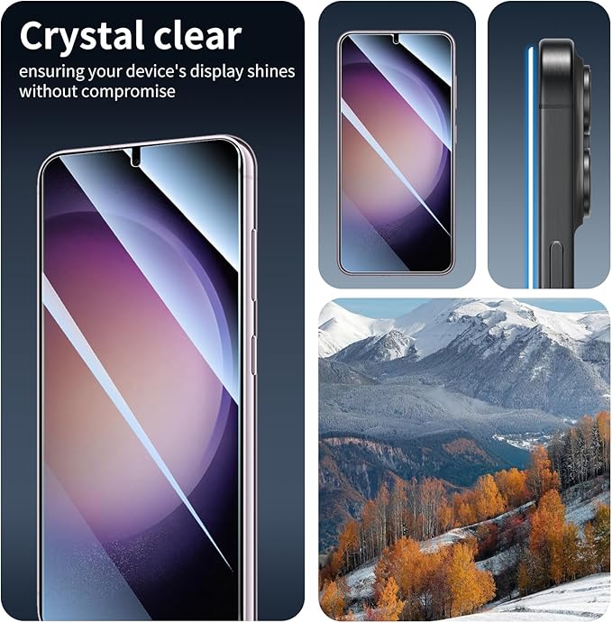 3*Screen Protector for Samsung Galaxy S22/S23 with a Installation Alignment Aid, HD Tempered Glass Film, Impact-Protection [9H Hardness][Anti-Shatter][Anti-Scratch][2.5D Curved Edges]