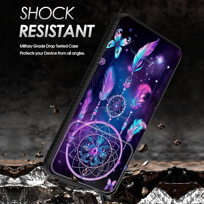 for Galaxy A36 5G/A56 5G Case Built in Slide Camera Lens Cover,Heavy Duty Shockproof Protection Dual Layer Case for Samsung Galaxy A36 5G/A56 5G 6.7" 2025,Butterfly Dream Catcher