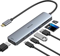 MOKiN USB C Hub HDMI Adapter, 7 in 1 Dongle with SD/TF Card Reader, USB C Data Port, 100W PD, and 2 USB 3.0 - Compatible with MacBook Pro/Air, Dell XPS, Lenovo ThinkPad - Image 1