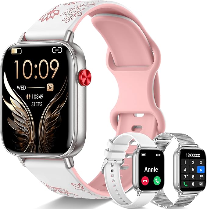 1.83" HD Smart Watches for Women, Fitness Tracker with Answer/Make Calls, Smartwatch and Activity with Heart Rate/Sleep/Monitor, Pedometer,100+ Sport Modes for Android iPhone, Silver