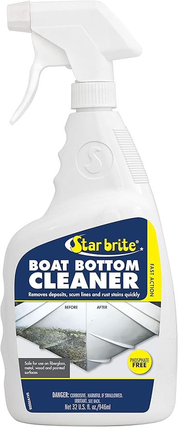 STAR BRITE Heavy Duty Boat Bottom Cleaner - Remove Tough Deposits, Scum Lines & Rust Stains Quickly & Easily from Boat Hull - Safe for Fiberglass, Wood, Iron & Painted Surface