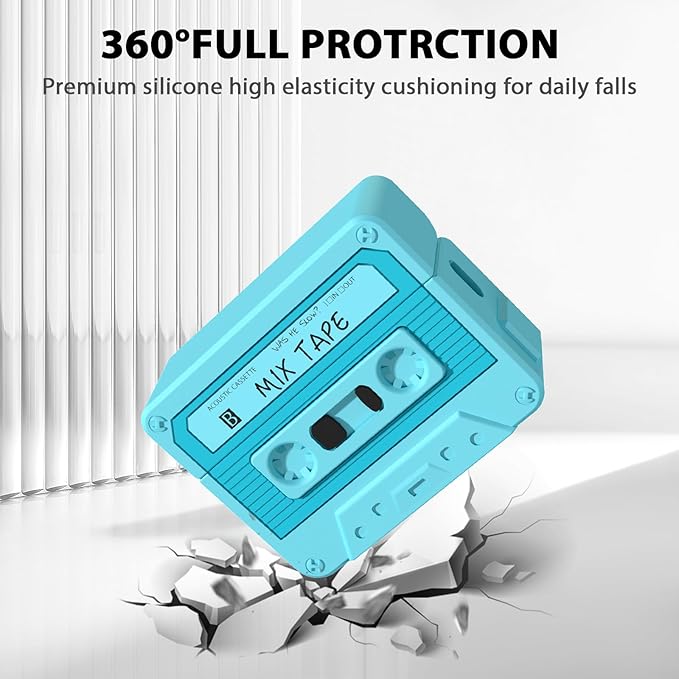 AirPods Pro 2 Case Cover, KOREDA Funny Cassette Tape Design Case for Airpods Pro 2nd Generation/1st Generation (2023/2022/2019), Cute Cartoon Fashion Silicone Protective Case for Women Men