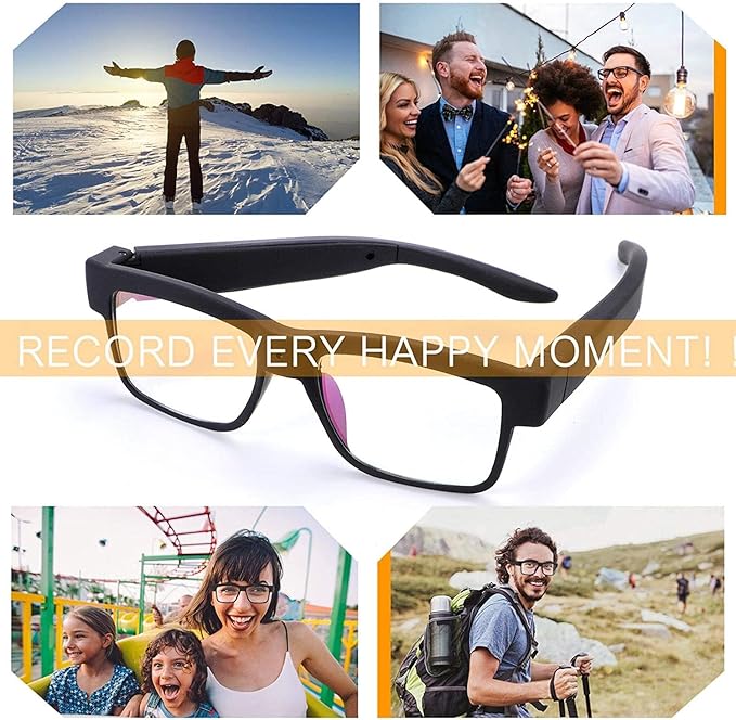 1080p HD Camera Smart Video Recording Glasses-Outdoor Sport Glasses with Camera Wearable Eyeglass (Include 32G Memory Card)