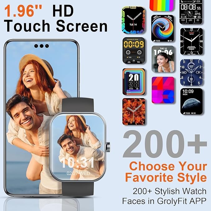 Smart Watch for Men Women(Answer/Make Calls), 2026 New 1.85" HD Smartwatch, Fitness Tracker with 110+ Sport Modes, IP68 Waterproof, Heart Rate/Sleep/Step Monitor, Activity Tracker for Android iOS