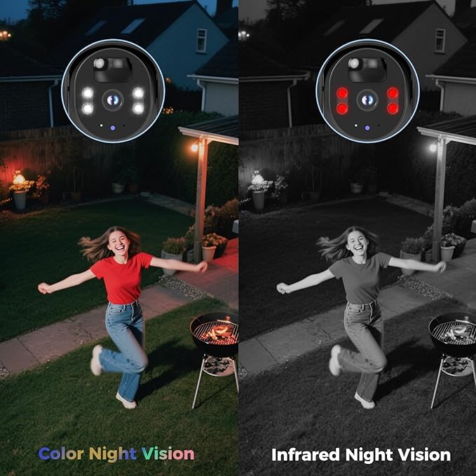 Hiseeu 4G LTE Cellular Security Camera Solar Powered, No WiFi Security Camera Wireless Outdoor, 24/7, PIR Motion, 2 Way Talk, 360° PTZ, 2K Color Night Vision, 64G SD & SIM Card Included