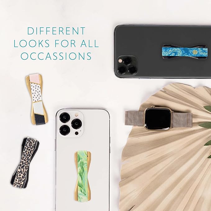 LOVEHANDLE Universal Phone Grip for Smartphones & Mini Tablets - Phone Holder for Hand - Wireless Charging Compatible - Made in The USA - in The Dahlias