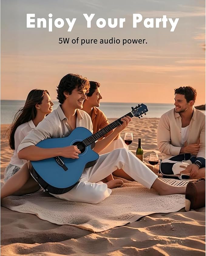 Bluetooth Speaker IPX5 Waterproof with 3 RGB Light Modes, 8H Playtime, 5W HD Sound, TF/AUX Support, Portable for Outdoor/Indoor Use