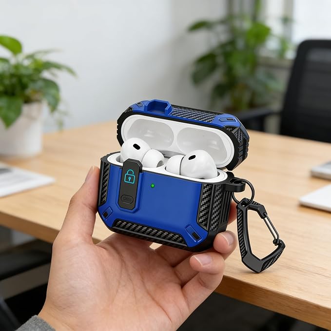 for AirPods Pro 2 Case for AirPods Pro2rd Gen | Full Drop Protection with Carabiner Keychain | Cute AirPods Pro 2st/1nd Generation Case for Men Women