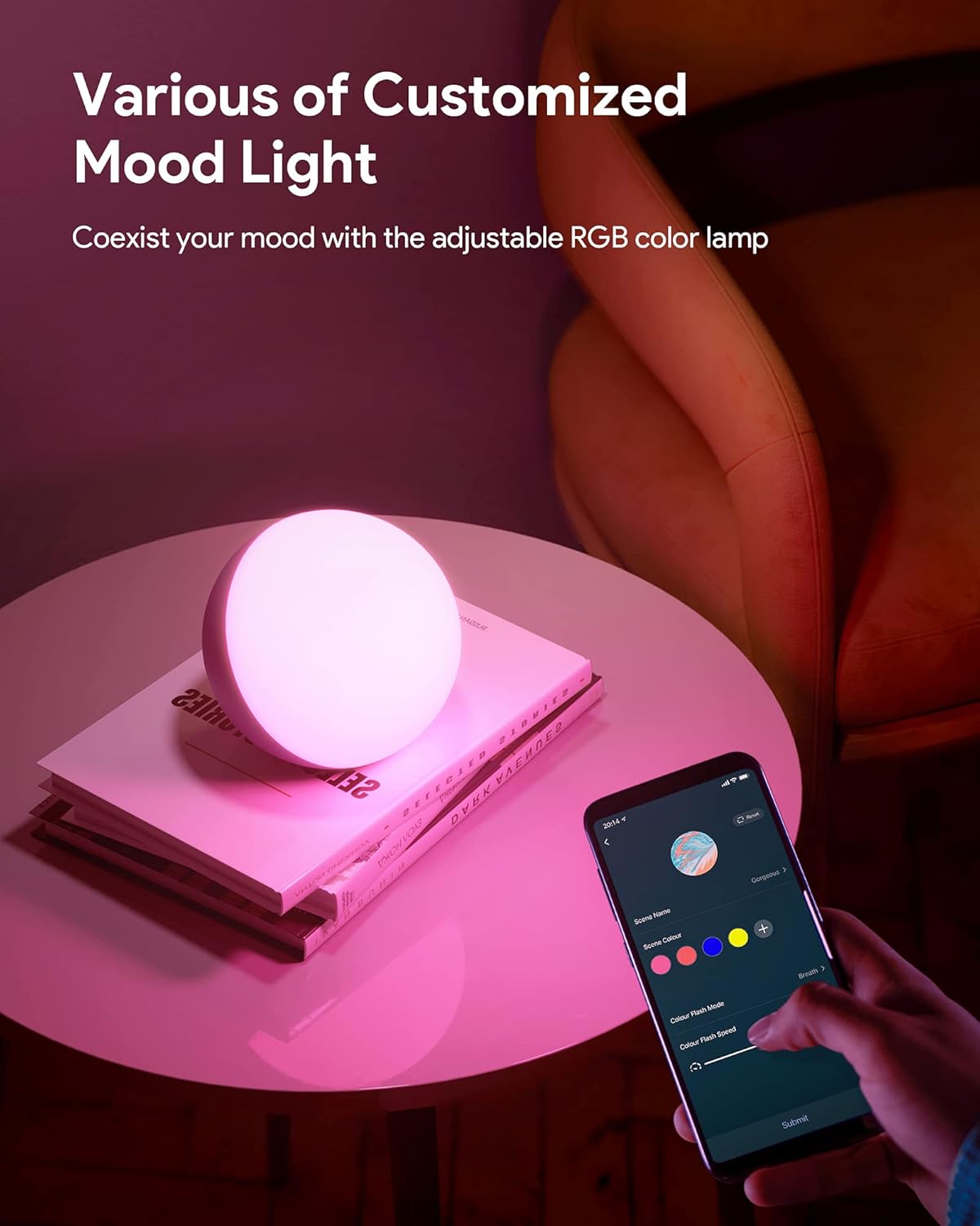 Smart Table Lamp – Dimmable RGB LED with App, Voice & Touch Control