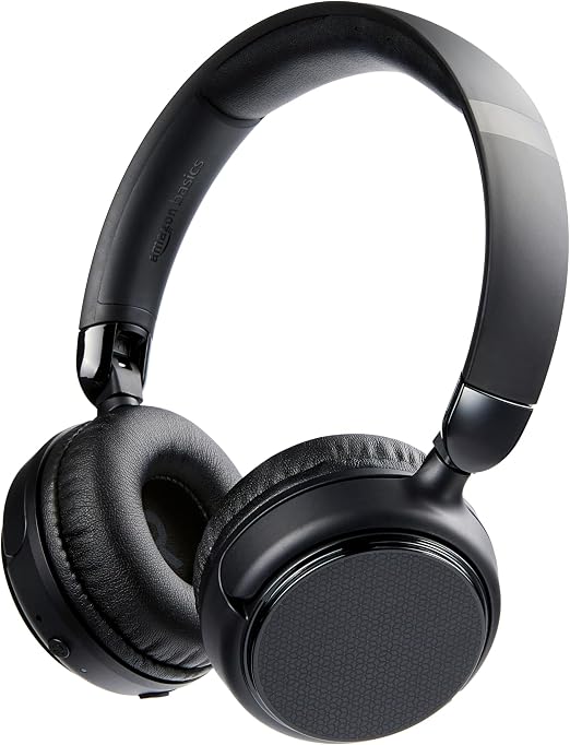 Amazon Basics Bluetooth On-Ear Headphones Wireless with Microphone, Deep Bass, 35 Hour Playtime, Foldable, Collapsible, Portable Travel Friendly, Black