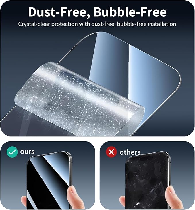 3*Privacy Screen Protector for Samsung Galaxy S24+/S24 Plus/S25+/S25 Plus with a Installation Alignment Aid, Anti-Spy Tempered Glass Film, Private Black Protection, [Shatterproof][ Shockproof]