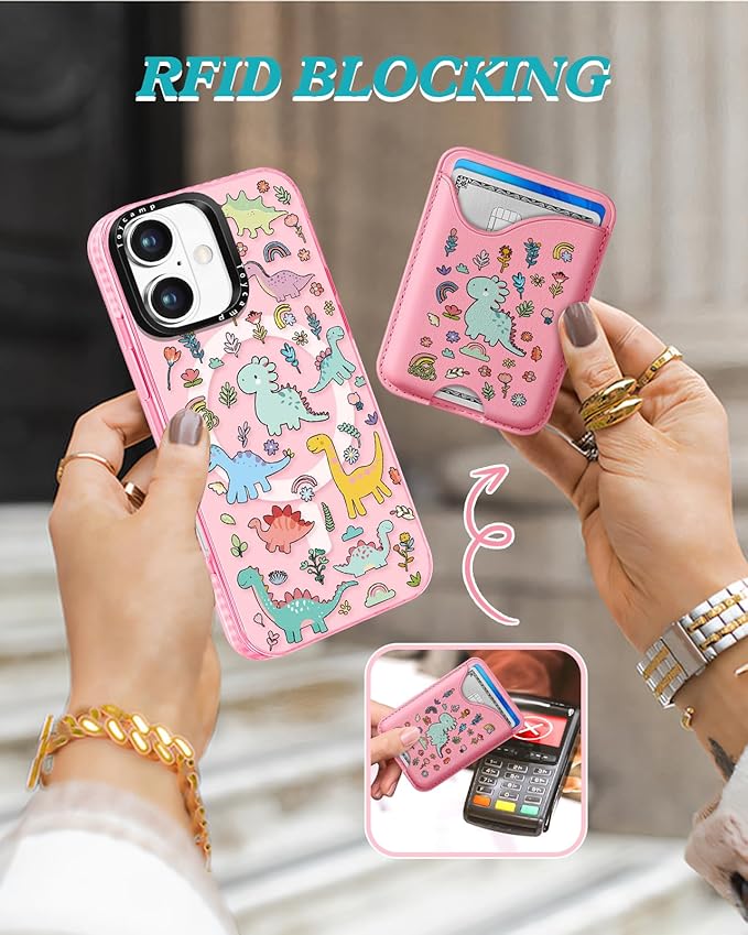 Toycamp for iPhone 16 Plus Case - Compatible with Magsafe Credit Card Holder Wallet Magnetic Cute Women Teen Girls Kawaii Girly Unique Animal Design Phone Cover for Apple 16 Plus 6.7"