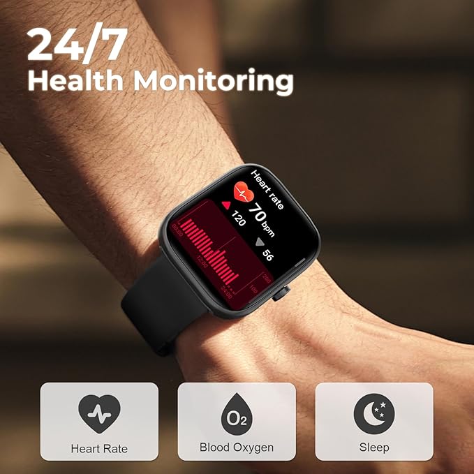 Fitness Tracker (Answer/Make Call)，Smart Watch 24/7 Heart Rate Spo2 Blood Pressure Monitor Sleep Tracker, 120 Sports Modes Pedometer Calorie Step Tracker, Waterproof Activity Tracker for Women Men