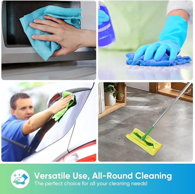 HOMEXCEL Microfiber Cleaning Cloths 20 Pack, Highly Absorbent Microfiber Towels, Lint & Scratch-Free Multi-Color Cleaning Rags for House, Kitchen and Car 11.5 x 11.5 inch