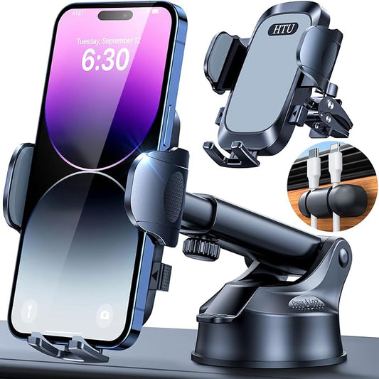 【98+LBS Strongest Suction & Military-Grade】2025 Ultimate Car Phone Mount【Patent & Safety Certs】 Cell Phone Holder Truck Stand for Dashboard Windshield Vent for iPhone 17 Pro Max Samsung (Light Grey)