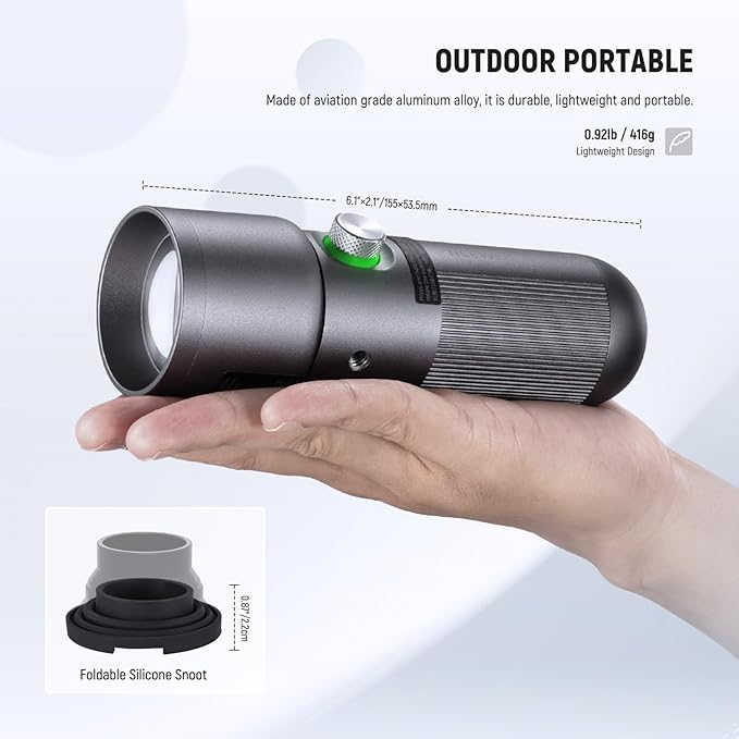 NEEWER BASICS RGB Photography Flashlight, 4 Color 10W Portable LED Video Spotlight with 20 Gobo Filters/7500mAh, Aluminum Alloy Patterned Ambient Sunset Light for Video Recording Studio Lighting, FL10