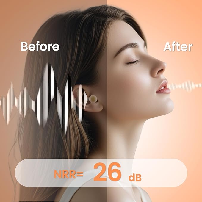 Zeroplus Ear Plugs for Sleeping Ultra-Comfortable Earplugs for Sleep,Professional Ear Plugs for Noise Reduction-26 dB, 3 Adjustable Sizes, Ideal for Sleep,Focus,Travel and Those Sensitive to Noise
