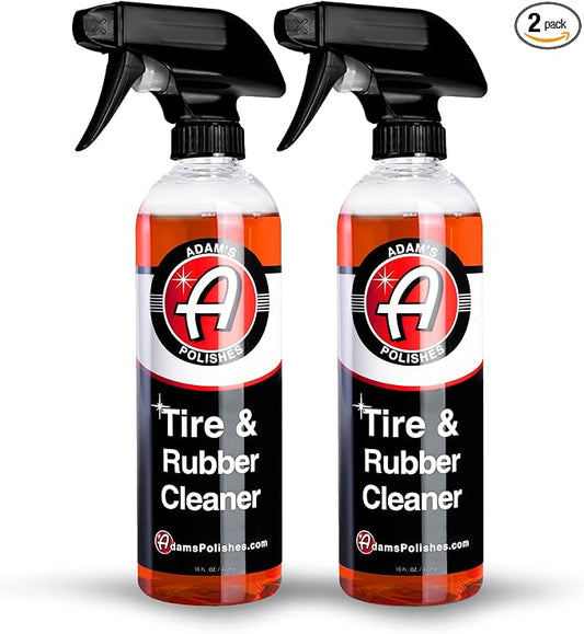 Adam's Polishes Tire & Rubber Cleaner (2-Pack) - Removes Discoloration from Tires Quickly - Works Great on Tires, Rubber & Plastic Trim, and Rubber Floor Mats