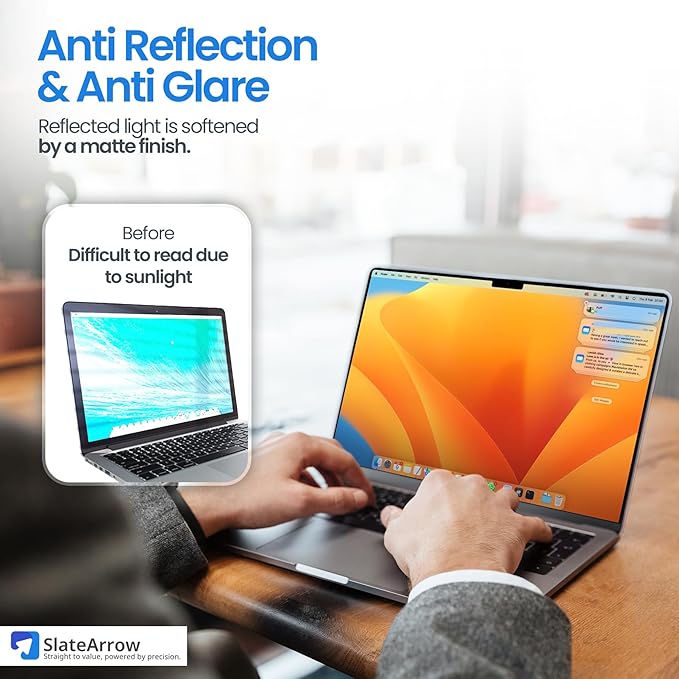 Magnetic Privacy Screen for MacBook Pro 14 inch (2021-2025 M1-M4 Max), Anti-Glare, Blue Light Protector, Scratch Resistant, Removable Laptop Filter Private Shield & Webcam Cover