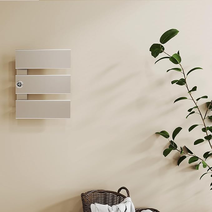 P&Bhusri Electric Heated Towel Rack, Silver Towel Warmer with Adjustable Temperature (98–149°F) and Timer (1-24h, On), Fast Heating and Drying for Bathroom, Memory & Remote Control Compatible