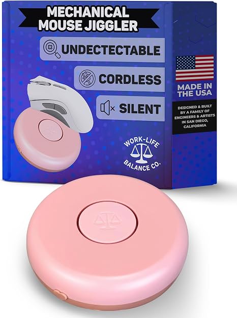 Compact Mouse Jiggler, NO USB, Cordless, Silent Undetectable Mouse Mover